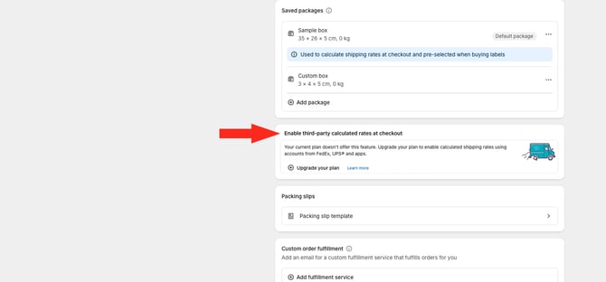 IS HS Shopify Settings -  Shipping and Delivery - Carrier-Calculated Rates