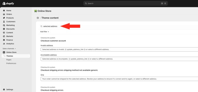 IS HS Shopify Theme Search Selected Address