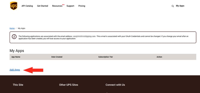 IS HS UPS OAuth - Add Apps